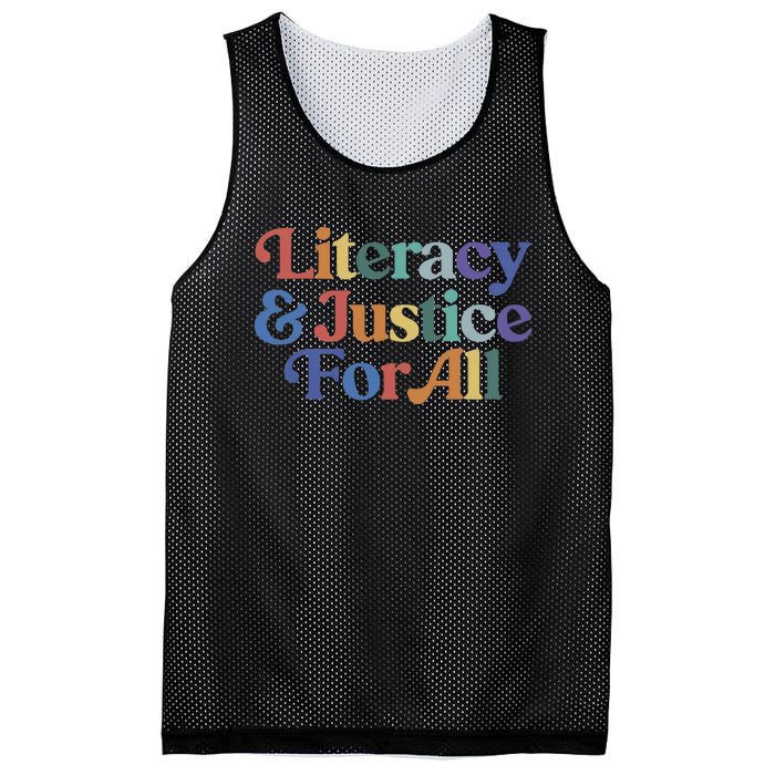 Literacy Justice For All Stop Book Banning Protect Librarian Mesh Reversible Basketball Jersey Tank