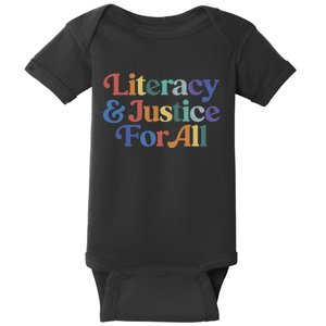 Literacy Justice For All Stop Book Banning Protect Librarian Baby Bodysuit