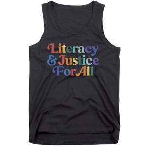 Literacy Justice For All Stop Book Banning Protect Librarian Tank Top