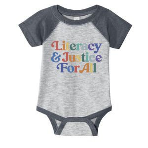 Literacy Justice For All Stop Book Banning Protect Librarian Infant Baby Jersey Bodysuit