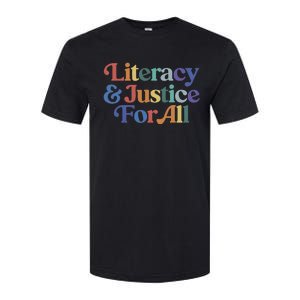 Literacy Justice For All Stop Book Banning Protect Librarian Softstyle CVC T-Shirt