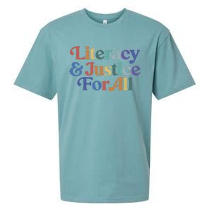 Literacy Justice For All Stop Book Banning Protect Librarian Sueded Cloud Jersey T-Shirt