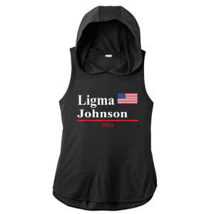 Ligma Johnson Funny Presidential Election 2024 Parody Ladies PosiCharge Tri-Blend Wicking Draft Hoodie Tank