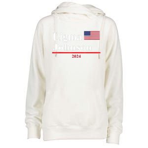 Ligma Johnson Funny Presidential Election 2024 Parody Womens Funnel Neck Pullover Hood