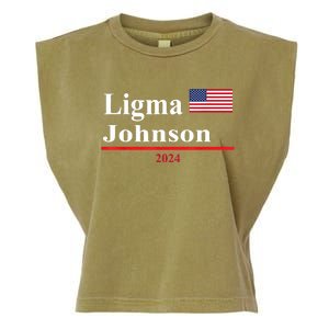 Ligma Johnson Funny Presidential Election 2024 Parody Garment-Dyed Women's Muscle Tee