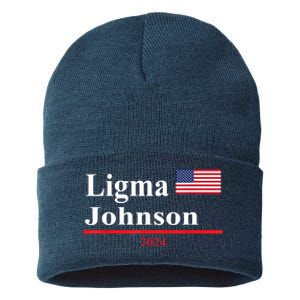 Ligma Johnson Funny Presidential Election 2024 Parody Sustainable Knit Beanie