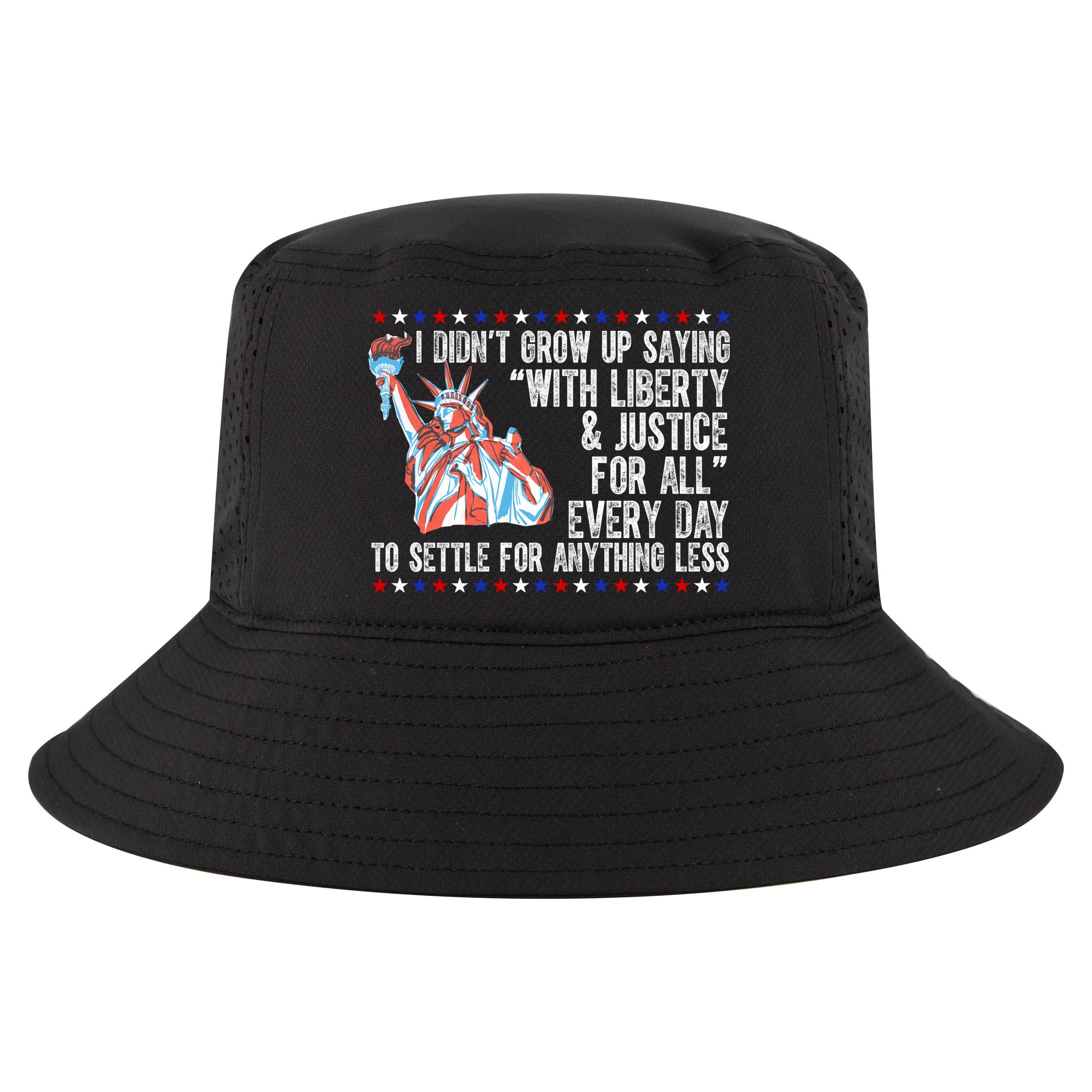 Liberty Justice For All Patriotic Pro American Cool Comfort Performance Bucket Hat