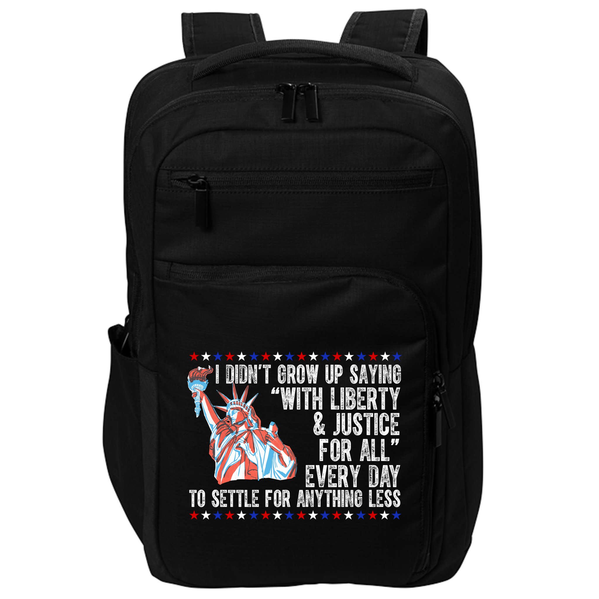 Liberty Justice For All Patriotic Pro American Impact Tech Backpack