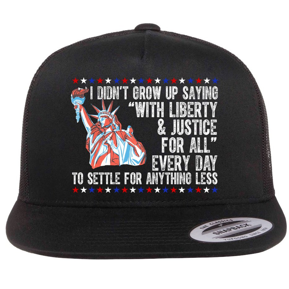 Liberty Justice For All Patriotic Pro American Flat Bill Trucker Hat
