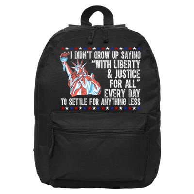 Liberty Justice For All Patriotic Pro American 16 in Basic Backpack
