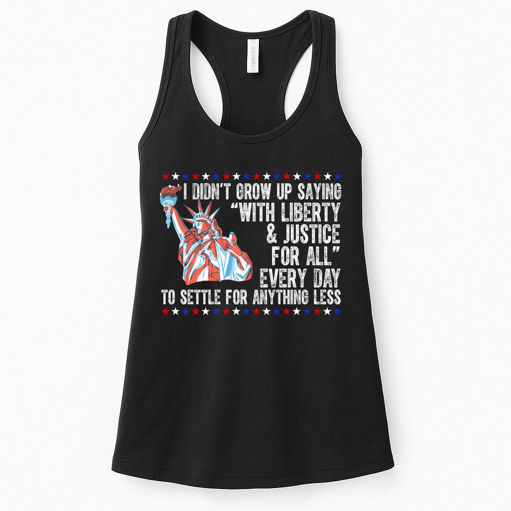 Liberty Justice For All Patriotic Pro American Womens Tank Top