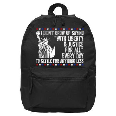 Liberty Justice For All Patriotic 4th Of July 16 in Basic Backpack