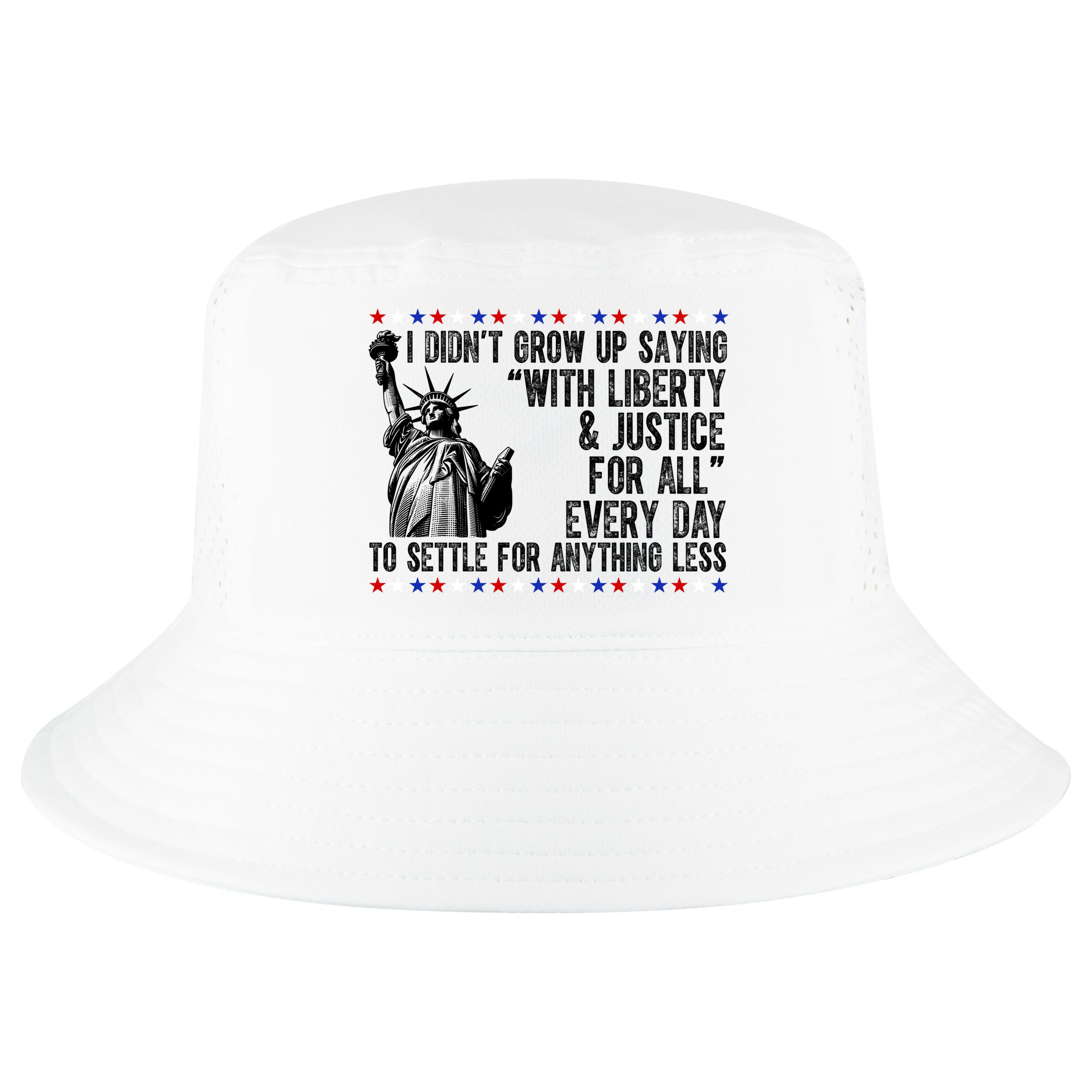 Liberty Justice For All Patriotic 4th Of July Cool Comfort Performance Bucket Hat