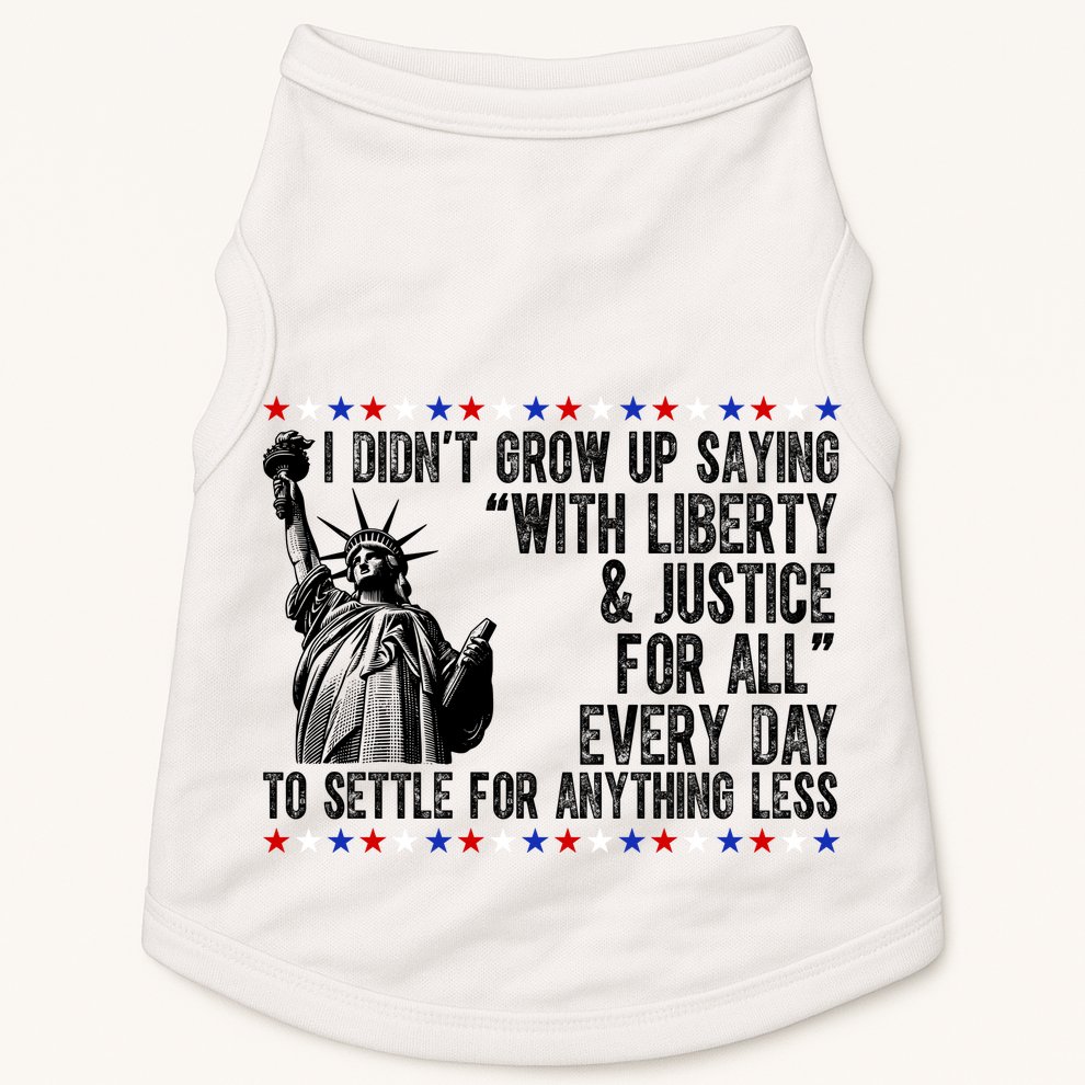 Liberty Justice For All Patriotic 4th Of July Doggie Tank