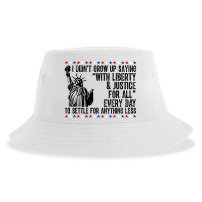 Liberty Justice For All Patriotic 4th Of July Sustainable Bucket Hat