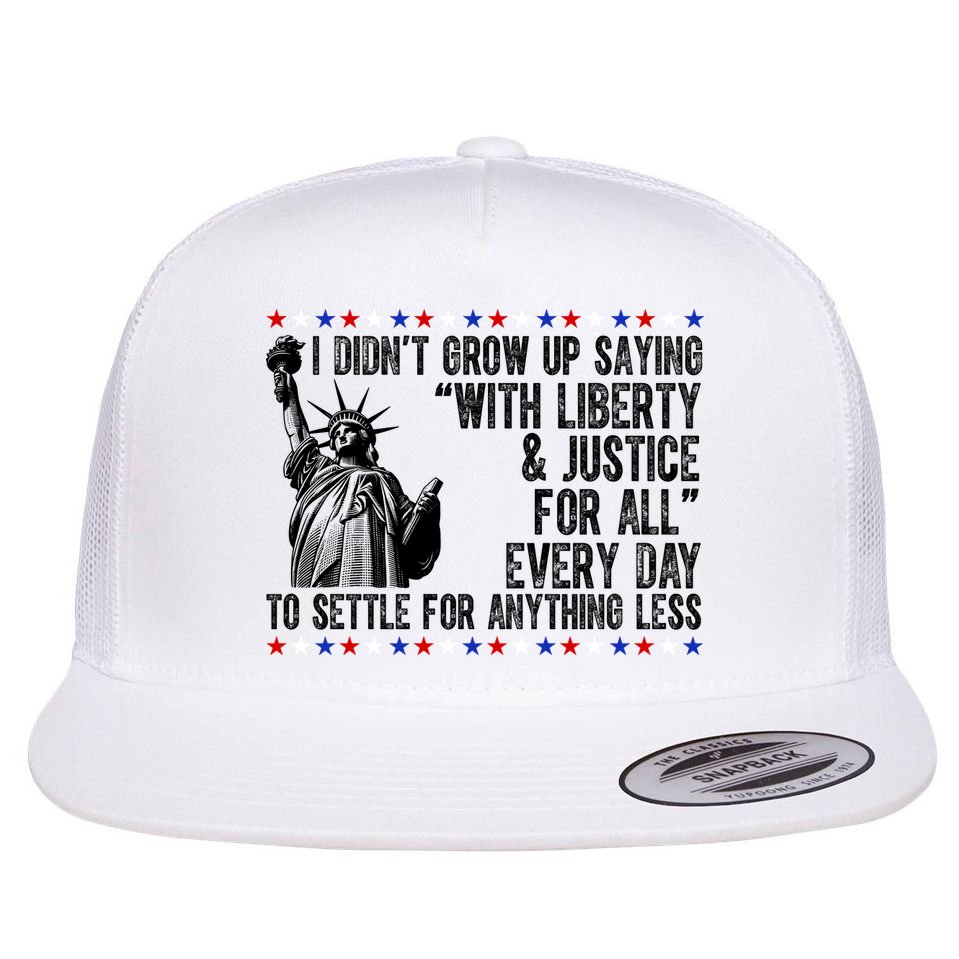 Liberty Justice For All Patriotic 4th Of July Flat Bill Trucker Hat