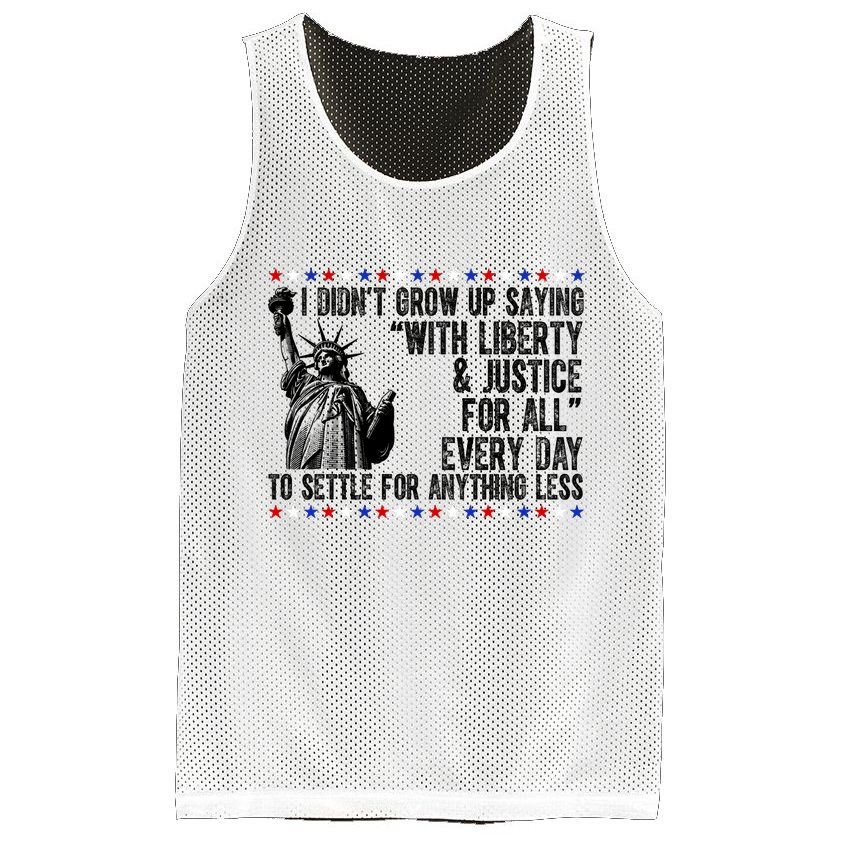 Liberty Justice For All Patriotic 4th Of July Mesh Reversible Basketball Jersey Tank