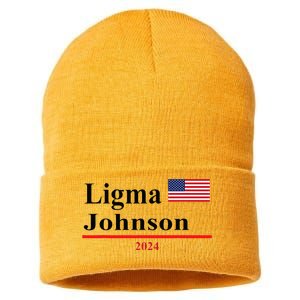 Ligma Johnson Funny Presidential Election 2024 Parody Sustainable Knit Beanie