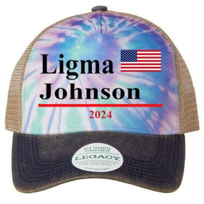 Ligma Johnson Funny Presidential Election 2024 Parody Legacy Tie Dye Trucker Hat