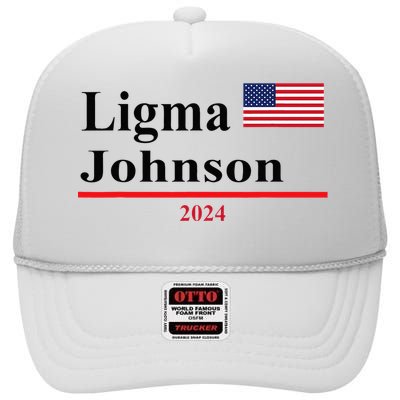 Ligma Johnson Funny Presidential Election 2024 Parody High Crown Mesh Back Trucker Hat