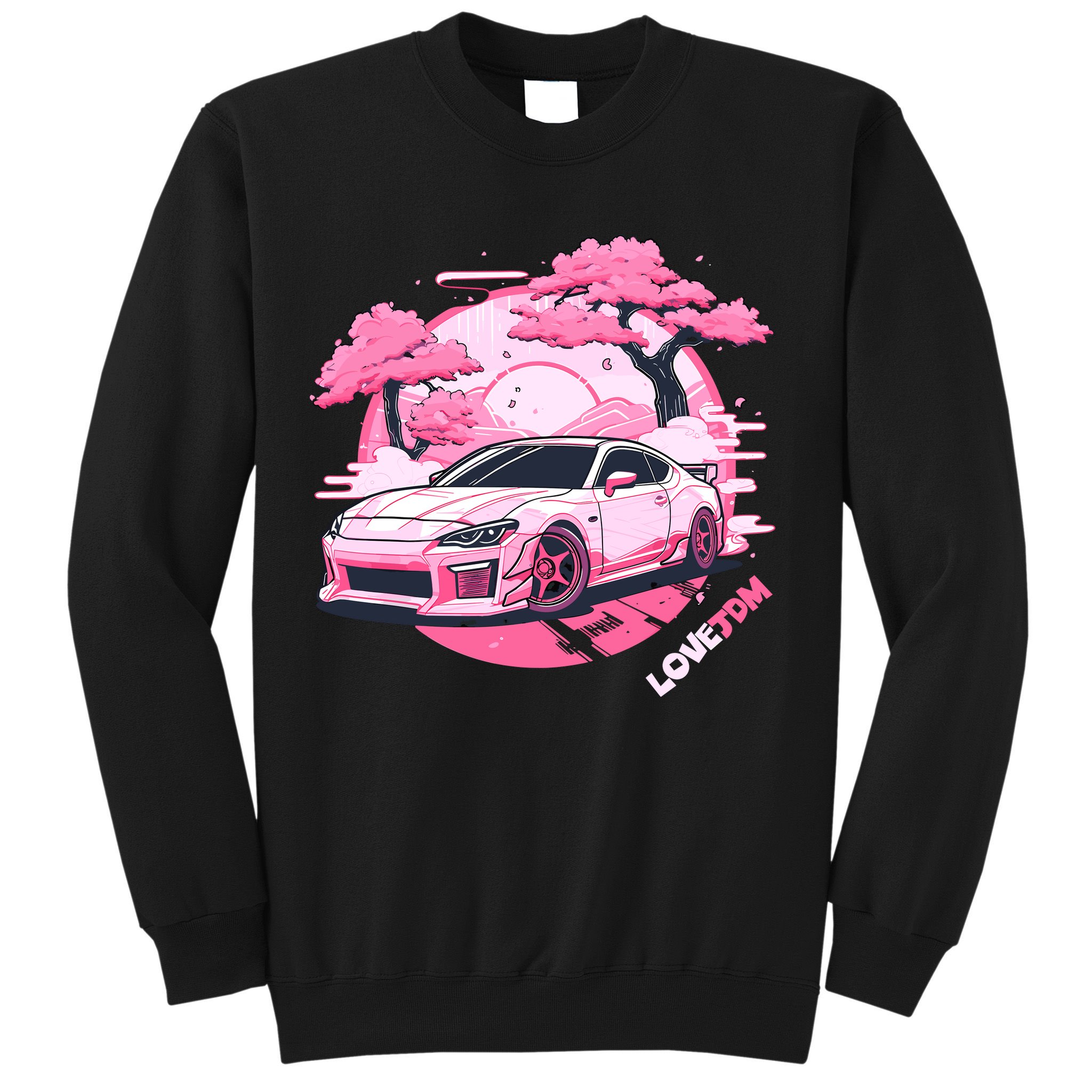 Love JDM Girl Racer Pink Japanese Race Car Sweatshirt