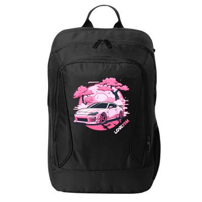 Love JDM Girl Racer Pink Japanese Race Car City Backpack