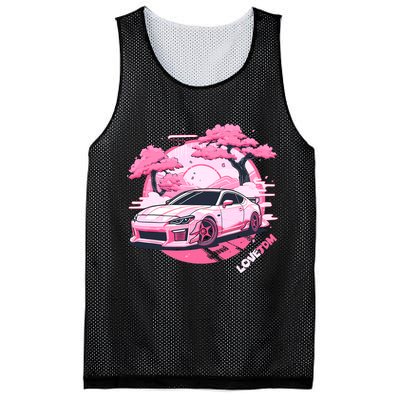 Love JDM Girl Racer Pink Japanese Race Car Mesh Reversible Basketball Jersey Tank