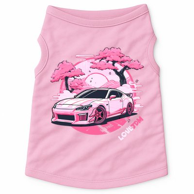Love JDM Girl Racer Pink Japanese Race Car Doggie Tank
