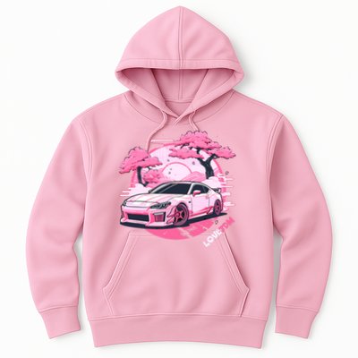 Love JDM Girl Racer Pink Japanese Race Car Hoodie