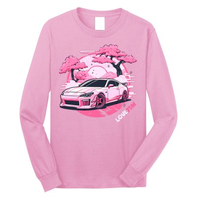 Love JDM Girl Racer Pink Japanese Race Car Long Sleeve Shirt