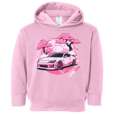 Love JDM Girl Racer Pink Japanese Race Car Toddler Hoodie