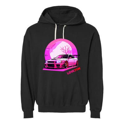 Love Jdm Girl Racer Japanese Modified Race Car Garment-Dyed Fleece Hoodie