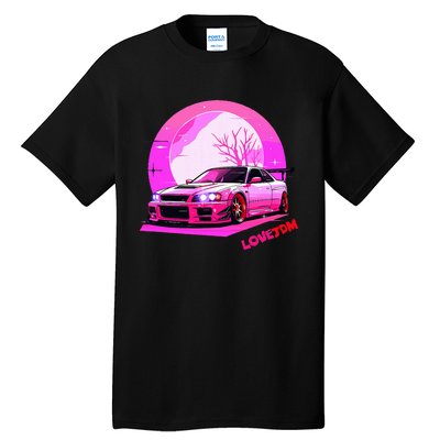 Love Jdm Girl Racer Japanese Modified Race Car Tall T-Shirt