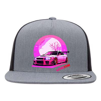 Love Jdm Girl Racer Japanese Modified Race Car Flat Bill Trucker Hat