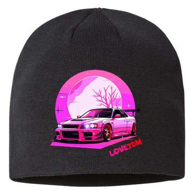 Love Jdm Girl Racer Japanese Modified Race Car Sustainable Beanie