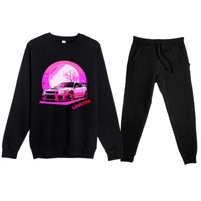 Love Jdm Girl Racer Japanese Modified Race Car Premium Crewneck Sweatsuit Set