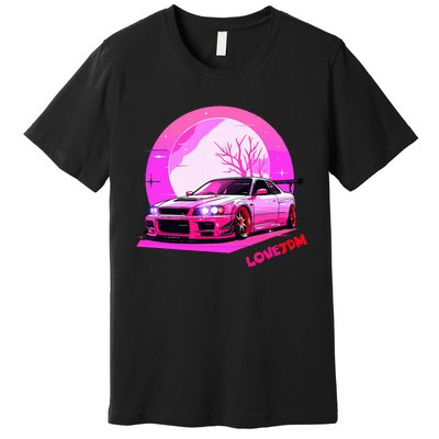 Love Jdm Girl Racer Japanese Modified Race Car Premium T-Shirt