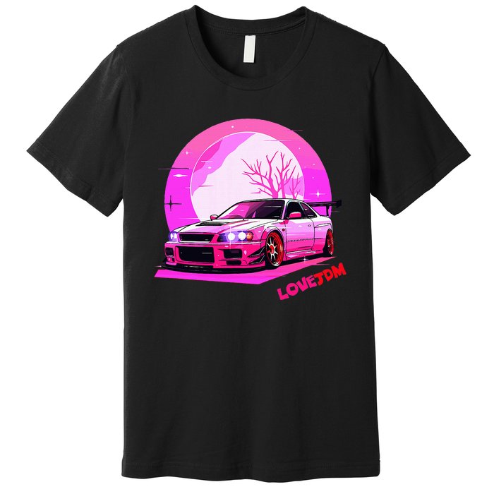 Love Jdm Girl Racer Japanese Modified Race Car Premium T-Shirt