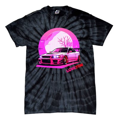 Love Jdm Girl Racer Japanese Modified Race Car Tie-Dye T-Shirt