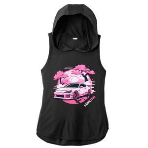 Love Jdm Girl Racer Pink Japanese Race Car Ladies PosiCharge Tri-Blend Wicking Draft Hoodie Tank