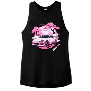 Love Jdm Girl Racer Pink Japanese Race Car Ladies PosiCharge Tri-Blend Wicking Tank