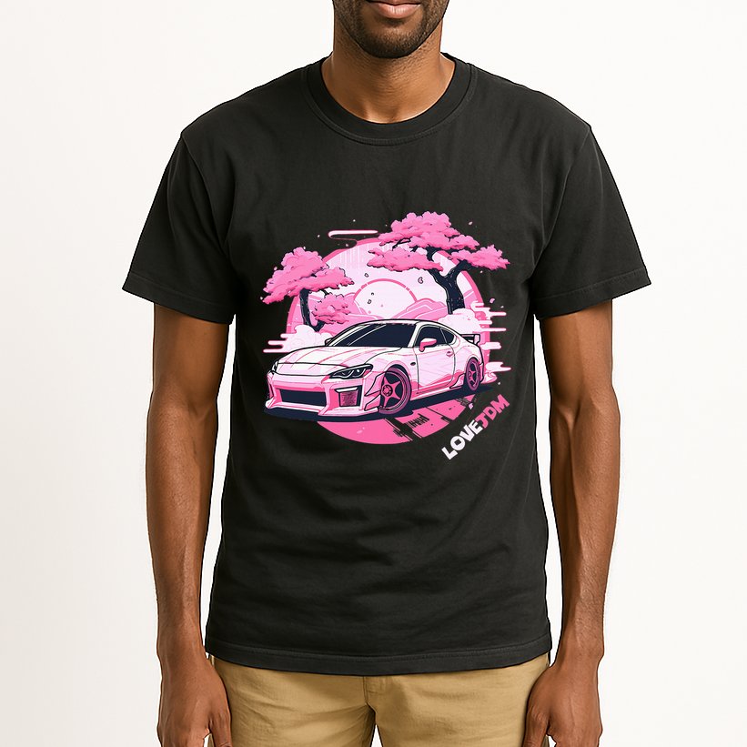 Love Jdm Girl Racer Pink Japanese Race Car Tall T-Shirt