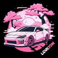 Love Jdm Girl Racer Pink Japanese Race Car Tall T-Shirt