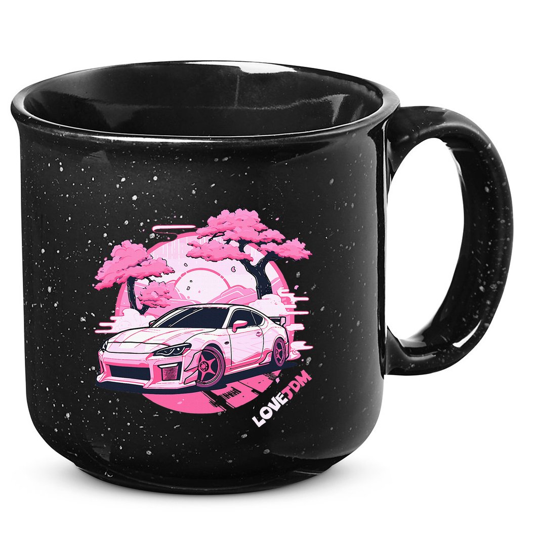 Love Jdm Girl Racer Pink Japanese Race Car 15oz Campfire Ceramic Mug