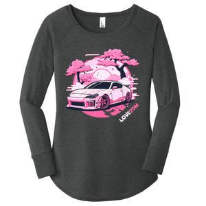 Love Jdm Girl Racer Pink Japanese Race Car Women's Perfect Tri Tunic Long Sleeve Shirt