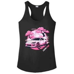 Love Jdm Girl Racer Pink Japanese Race Car Ladies PosiCharge Competitor Racerback Tank