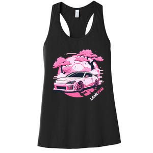 Love Jdm Girl Racer Pink Japanese Race Car Women's Racerback Tank