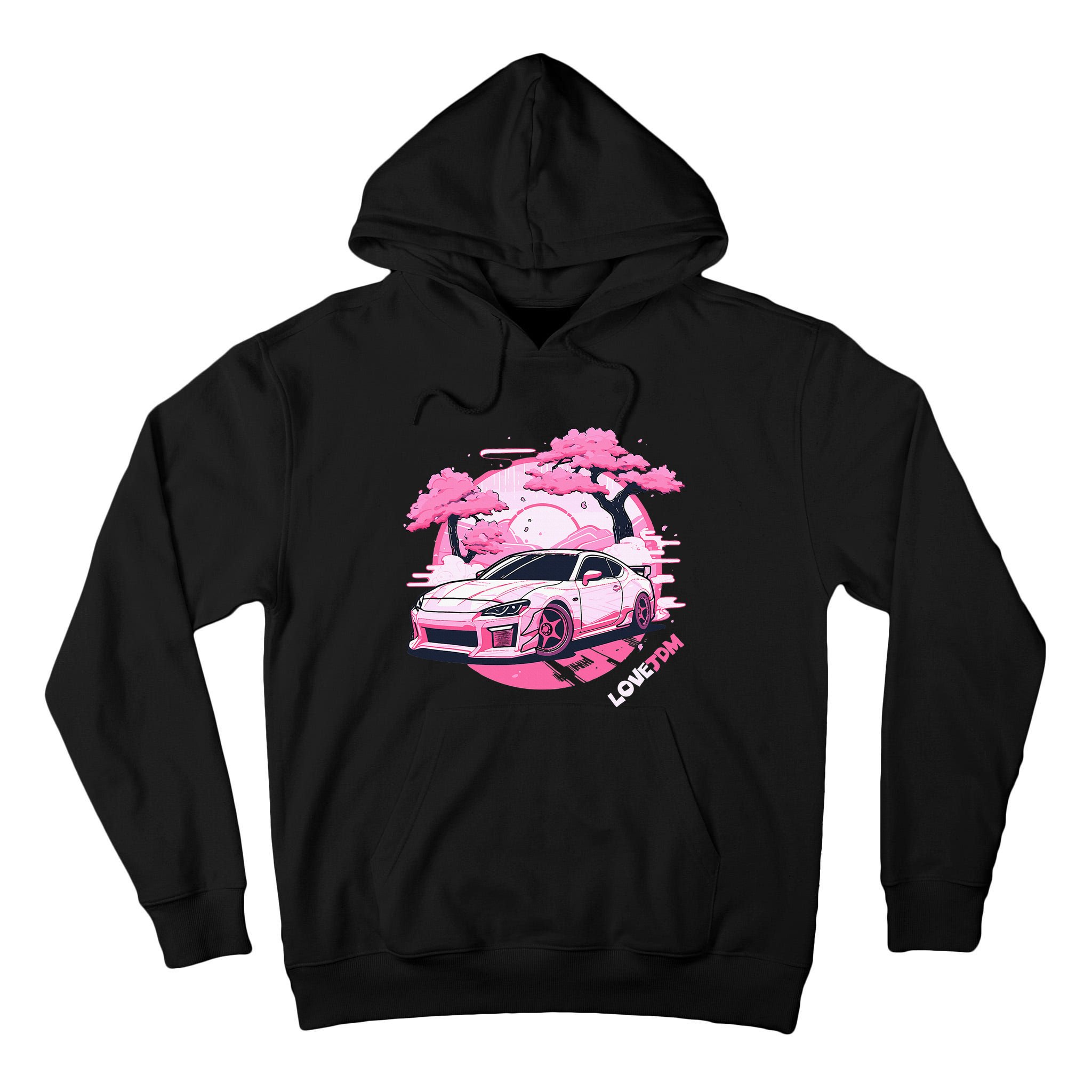 Love Jdm Girl Racer Pink Japanese Race Car Tall Hoodie