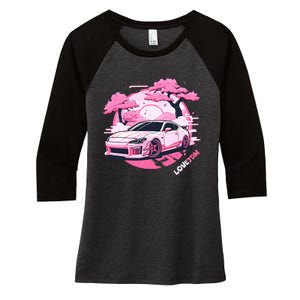 Love Jdm Girl Racer Pink Japanese Race Car Women's Tri-Blend 3/4-Sleeve Raglan Shirt