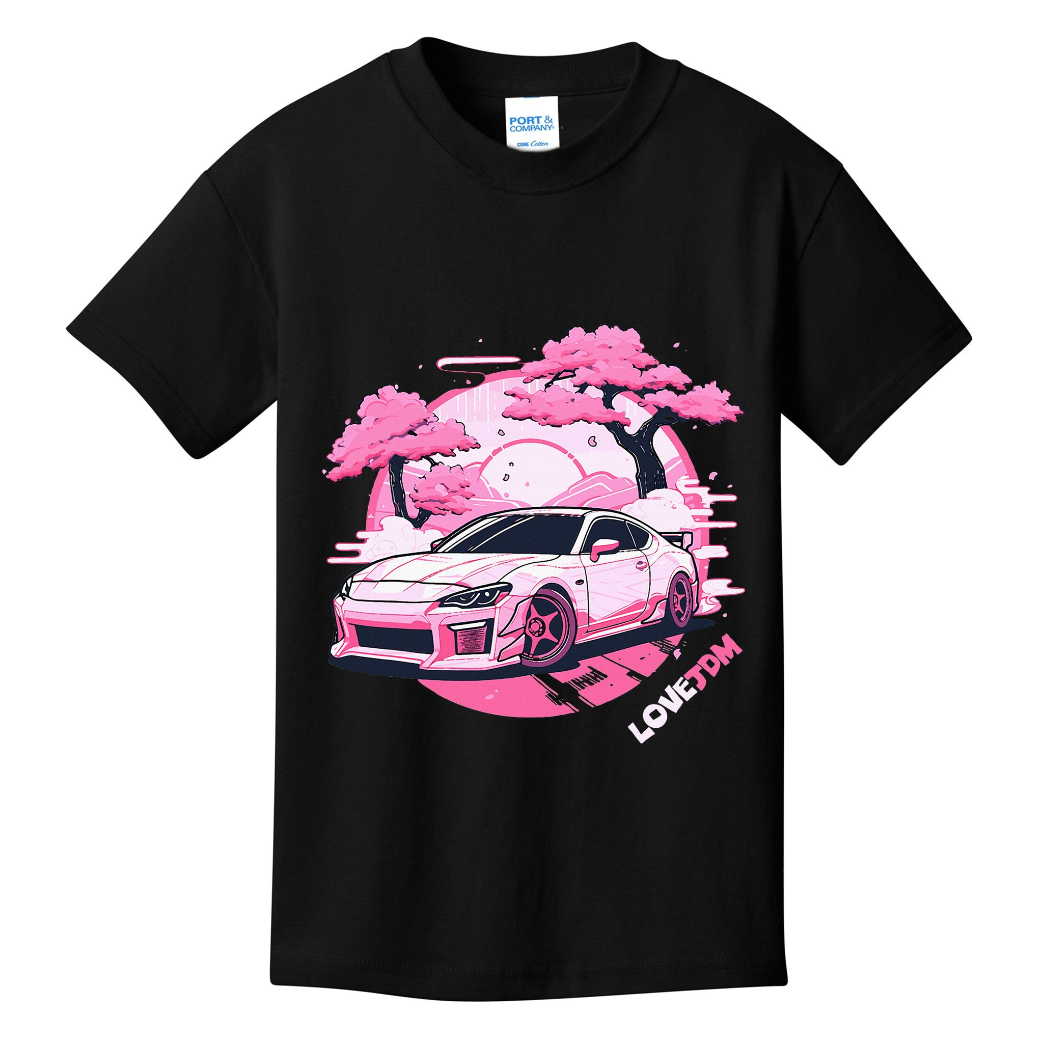 Love Jdm Girl Racer Pink Japanese Race Car Kids T-Shirt